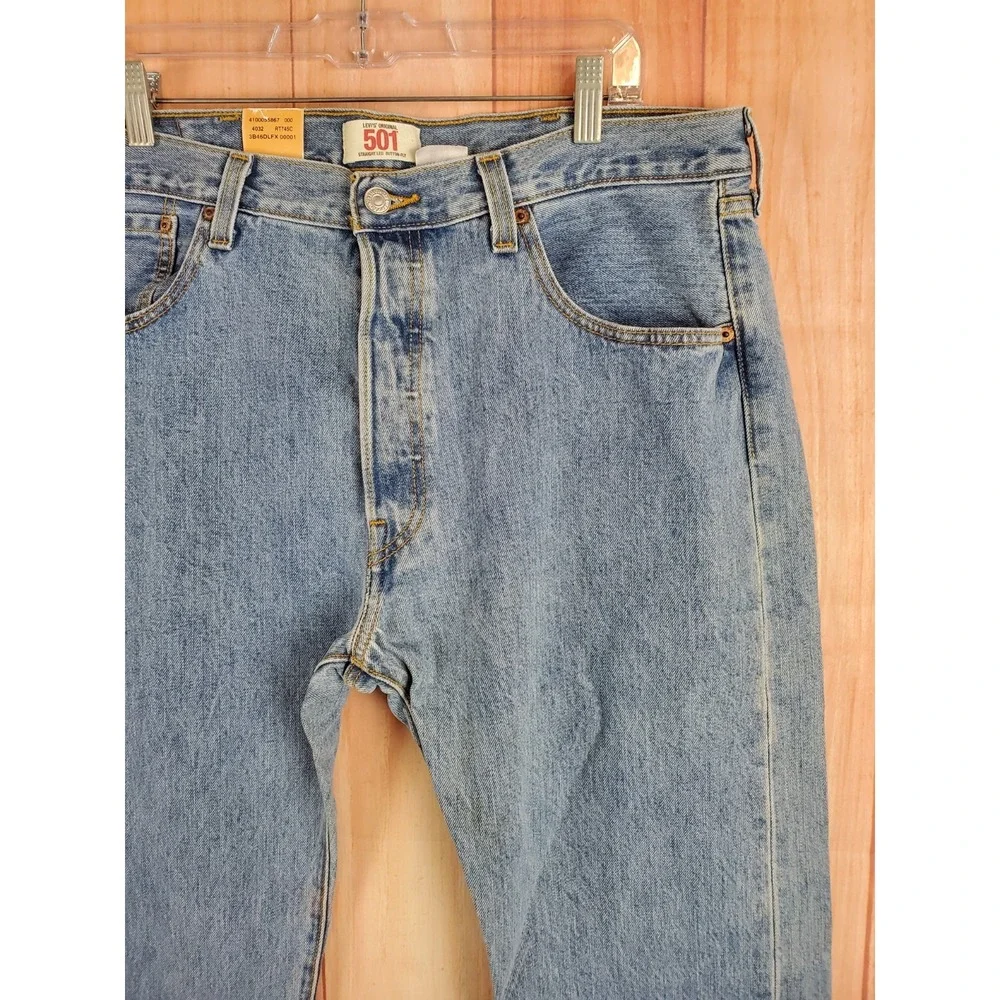 Levi's 501 Mens Jeans Sz 38 X 32 Blue Denim 100% Cotton Button Fly Straight-Leg